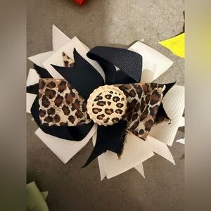 Leopard Print Hair Bow for Kids